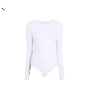 nuuds white cotton crewneck bodysuit L